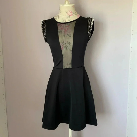Topshop sheer front panel mini dress size 4 - Picture 1 of 13